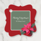 Single Poinsettia Customizable Text Design Bedankjes Labels (Voorkant)