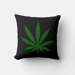 Single Pot Leaf op Black Kussen