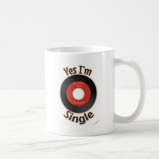 Single Record Flirty Retro Music Cartoon Slogan Koffiemok (Rechts)