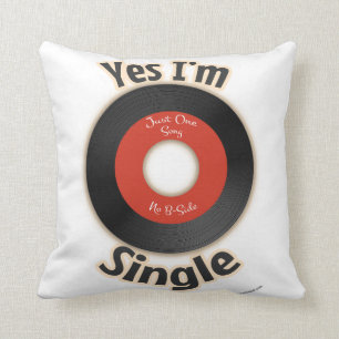 Single Record Flirty Retro Music Cartoon Slogan Kussen