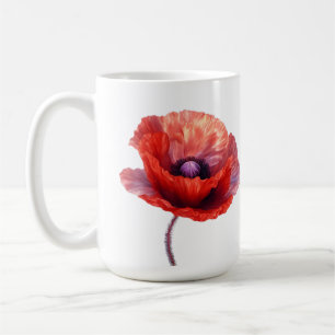 Single Red Poppy Flower Koffiemok