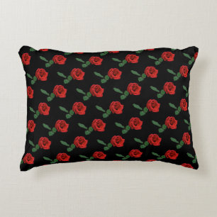 Single Red Rose Accent Pillow Decoratief Kussen