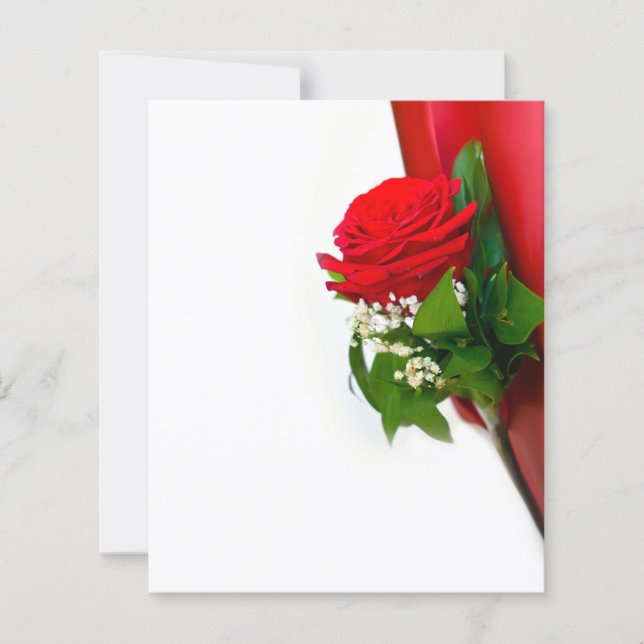Single Red Rose – Floral White Background (Voorkant)