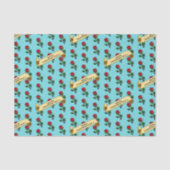 Single Red Rose Happy Valentine's Day 80s Retro Tissuepapier (Voorkant)