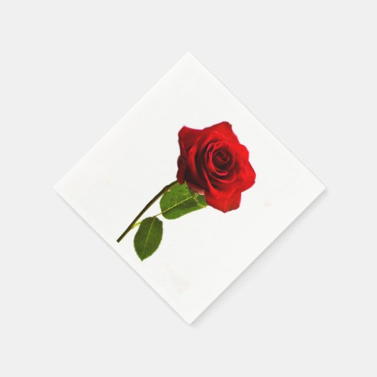 "Single red rose" ontwerp papieren servetten (Hoek)