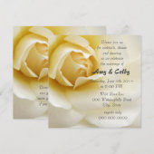 Single romige witte roos bruiloft receptie kaart (Voorkant / Achterkant)