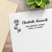 Single Rose Return Address Rubberstempel