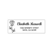 Single Rose Return Address Zelfinktende Stempel (Design)