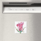 Single Roze Rose Magnet Magneet (Insitu (Vaatwasser))