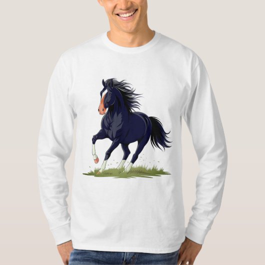 SINGLE RUNNING BLACK HOUSE T-SHIRT (Voorkant)