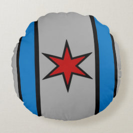 Single Shield Modern (zilver) Rond Kussen