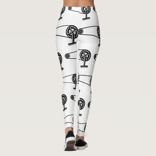 Single Speed Fixie Bike patroon Leggings (Achterkant)