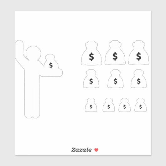 Single Stick Figuur $ Sticker (Vel)