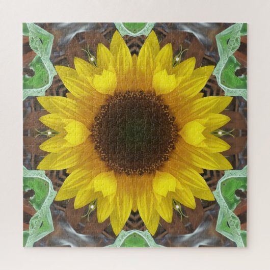 Single Sunflower with Mint Leaves Legpuzzel (Verticaal)