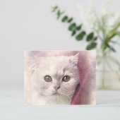Single Time Kat | ABSTRACT | WATERVERF Briefkaart (Staand voorkant)