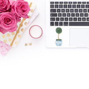 Single Topiary Tree Chinoiserie Vinyl Sticker