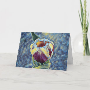 Single Tulip Impressionist Art Note Kaart