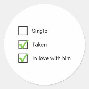 Single verliefd op hem ronde sticker