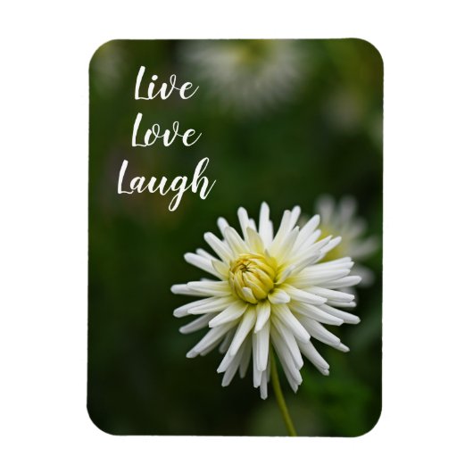 Single White Flower Motivatie Magneet (Verticaal)