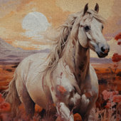 Single White Wild Paard Decoupage Tissuepapier