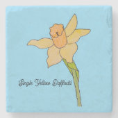 Single Yellow Daffodil Stenen Onderzetter (Voorkant)