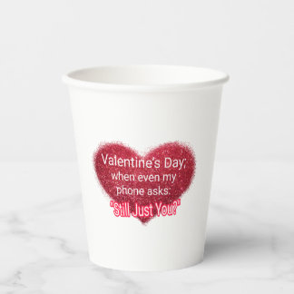 Singles valentine's day sarcastic text on heart papieren bekers