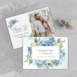 SINI Blue Hydrangea Bewaar de datum met een fotoka Save The Date
