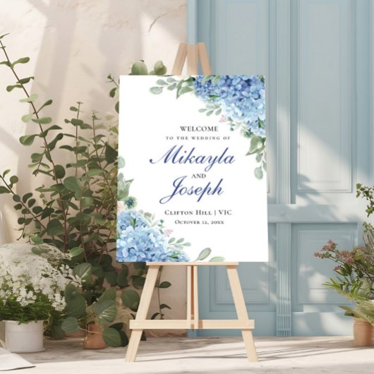 SINI Blue Hydrangea Welcome Poster vertical