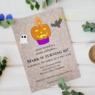 Siniestre Verjaardags Cupcake Halloween Kaart