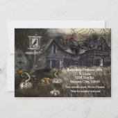 Sinister Avenue Scary Halloween Invitations de fêt (Dos)