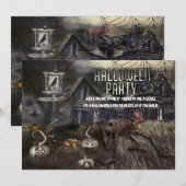 Sinister Avenue Scary Halloween Invitations de fêt (Devant / Derrière)