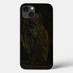 Sinister donkere uil gloeiende ogen zwart iPhone 13 hoesje