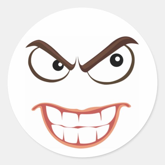 SINISTER FACE RONDE STICKER (Voorkant)