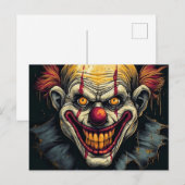 Sinister Funhouse Sideshow Clown Illustratie Briefkaart (Voorkant / Achterkant)