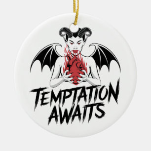 Sinister Gothic Demon Design - Verleiding wacht Keramisch Ornament