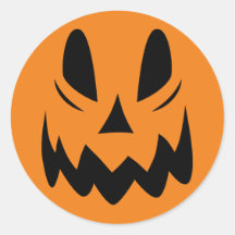 Sinister Grinning Pumpkin Face Sticker