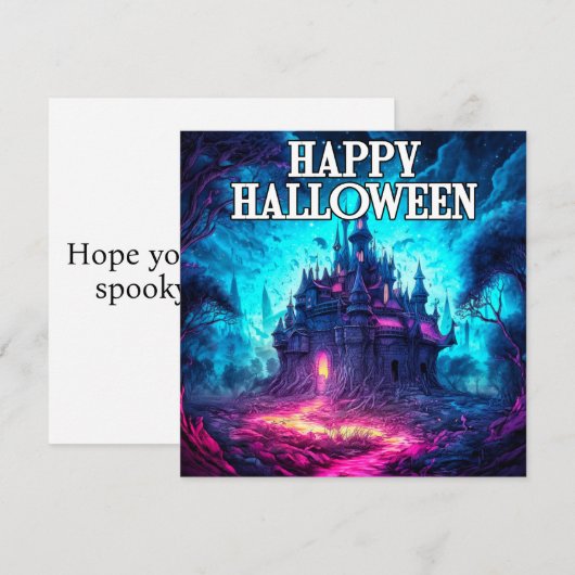 Sinister Halloween Haunted Mansion Kaart (Voorkant / Achterkant)