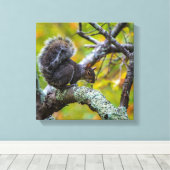 SINISTER SQUIRREL WRAPPED CANVAS PRINT (Insitu (Houten vloer))