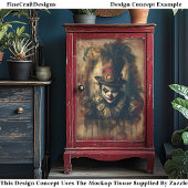 Sinister Victoriaans  Clown CG3 Decoupage Tissuepapier