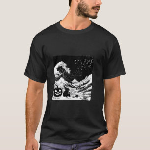 Sinister Wave Hokusai's Halloween Art T Shirt