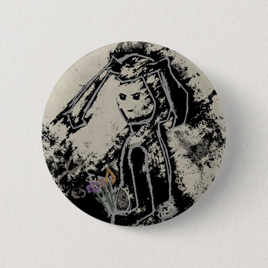 sinisterkonijn ronde button 5,7 cm (Voorkant)