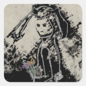 sinisterkonijn vierkante sticker (Voorkant)