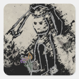 sinisterkonijn vierkante sticker