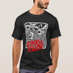 Sink of Swim Gothic Surfer Tarot Satanic Witch T-shirt