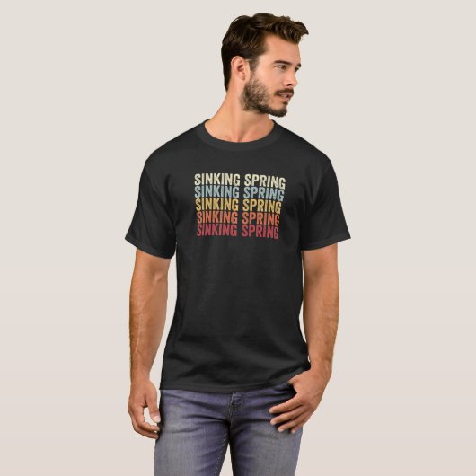 Sinking Spring Pennsylvania Sinking Spring PA Retr T-shirt (Voorkant volledig)