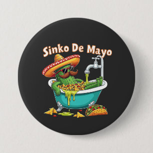 Sinko de Mayo"Grappige Cinco de Mayo Cactus Ronde Button 7,6 Cm