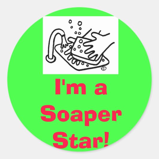 sinksoap, ik ben een Soaper Star! Ronde Sticker (Voorkant)