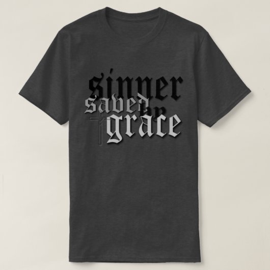 sinner gered door genaasappeldrok t var hether t-shirt (Design voorkant)