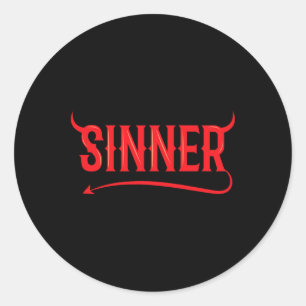 Sinner Outfit Matching Kleding Paar Gifts Fun Ha Ronde Sticker