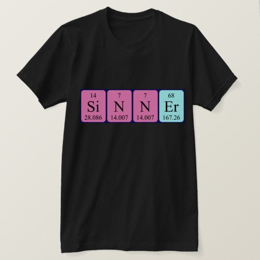 Sinner periodiek shirt (Design voorkant)